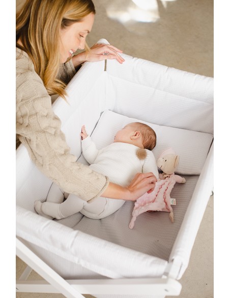 Minicuna +Textil Mad Bca Mod  Astrid Gris