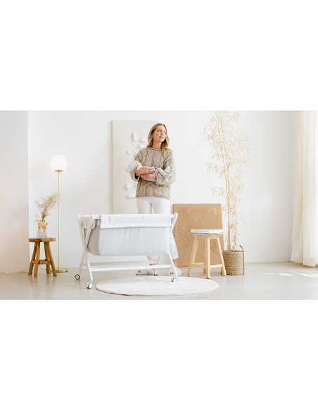 Minicuna +Textil Mad Bca Mod  Astrid Gris