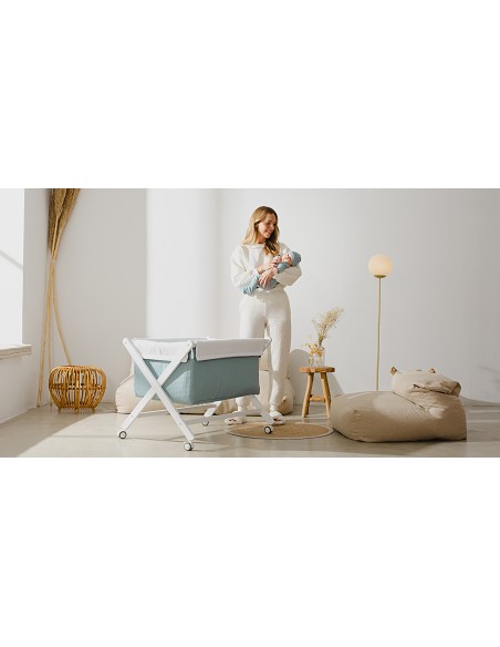 Minicuna +Textil Mad Bca Mod  Astrid Petroleo