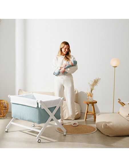 Minicuna +Textil Mad Bca Mod  Astrid Petroleo