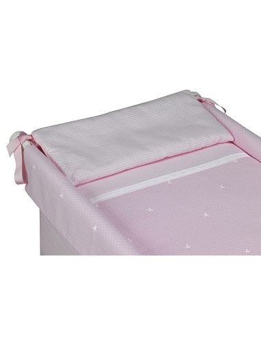 Minicuna +Textil Mad Bca Mod  Enzo Rosa