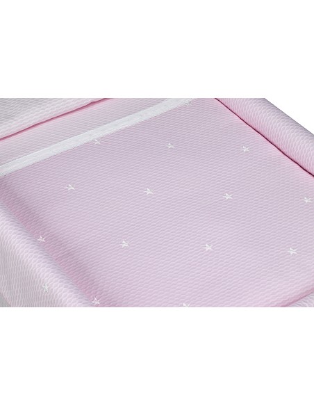 Minicuna +Textil Mad Bca Mod  Enzo Rosa