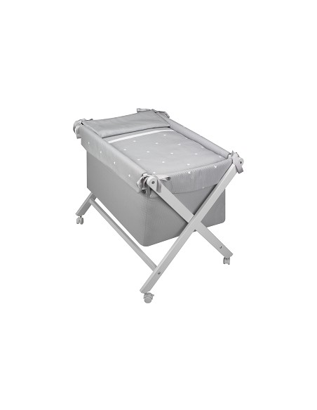 Minicuna +Textil Mad Bca Mod  Enzo Gris