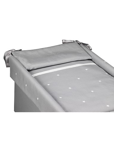 Minicuna +Textil Mad Bca Mod  Enzo Gris