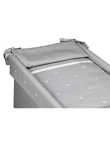 Minicuna +Textil Mad Bca Mod  Enzo Gris