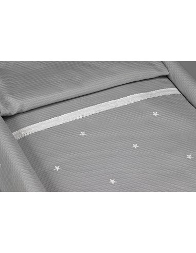Minicuna +Textil Mad Bca Mod  Enzo Gris
