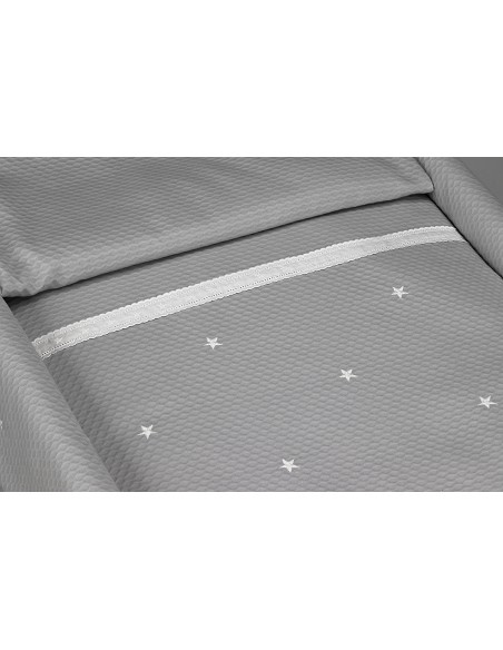 Minicuna +Textil Mad Bca Mod  Enzo Gris