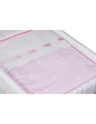 Minicuna +Textil Mad Bca Mod  Zoe Rosa