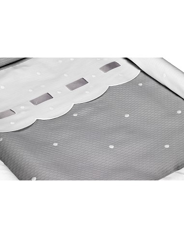 Minicuna +Textil Mad Bca Mod  Zoe Gris