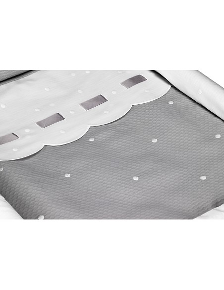 Minicuna +Textil Mad Bca Mod  Zoe Gris