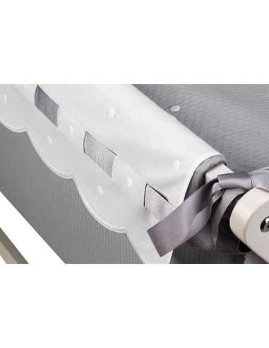 Minicuna +Textil Mad Bca Mod  Zoe Gris