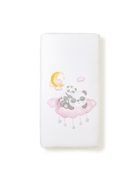 Funda Nordica + Almohada + Chichonera + Relleno  Mod Panda Nube Rosa
