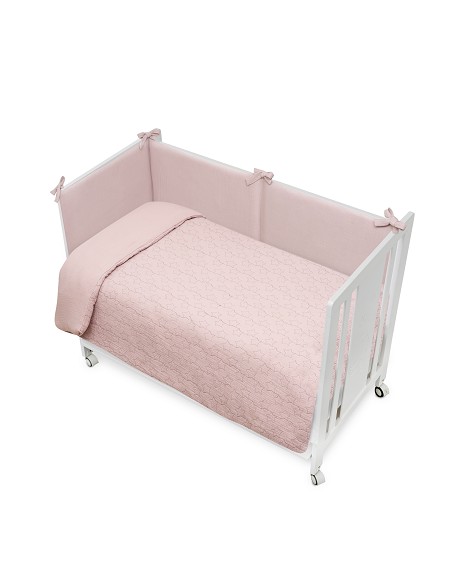 Set 2 Pcs Edredon Muselina Funda Nordica+Chichonera Modelo Estrellas Rosa Maquillaje