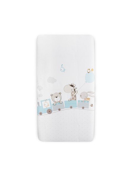 Set 2 Pcs Funda Nordica+Chichonera Desenfundable Mod. Jirafa Tren Menta