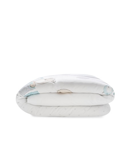 Set 2 Pcs Funda Nordica+Chichonera Desenfundable Mod. Jirafa Tren Menta