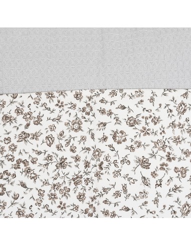 Bolso Maternal Nido de Abeja+Flores Gris