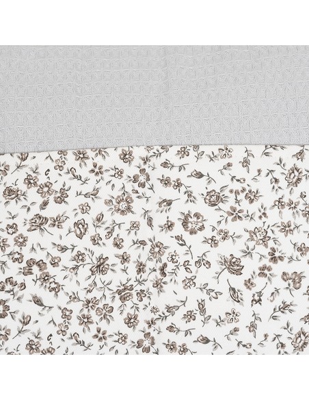 Bolso Maternal Nido de Abeja+Flores Gris