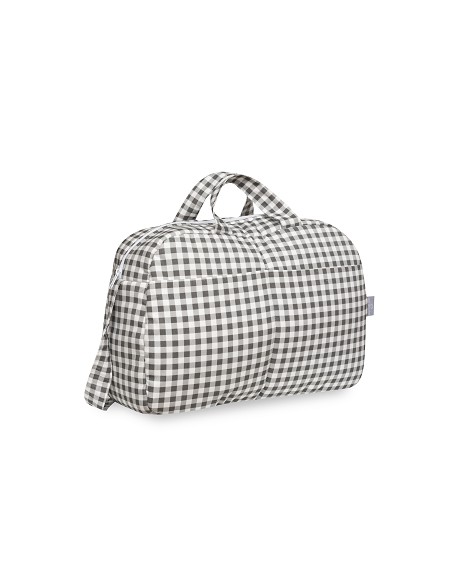 Bolso Maternal Vichy Gris Oscuro