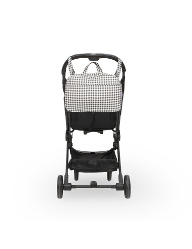 Bolso Maternal Vichy Gris Oscuro