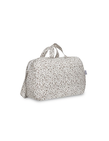 Bolso Maternal Flores Gris