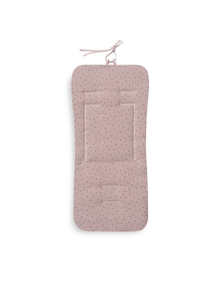 Colchoneta Reversible Muselina Punto+Estrella Rosa Maquillaje