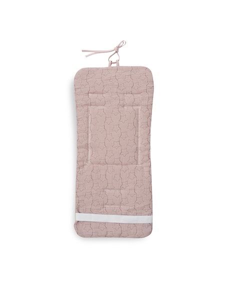 Colchoneta Reversible Muselina Punto+Estrella Rosa Maquillaje