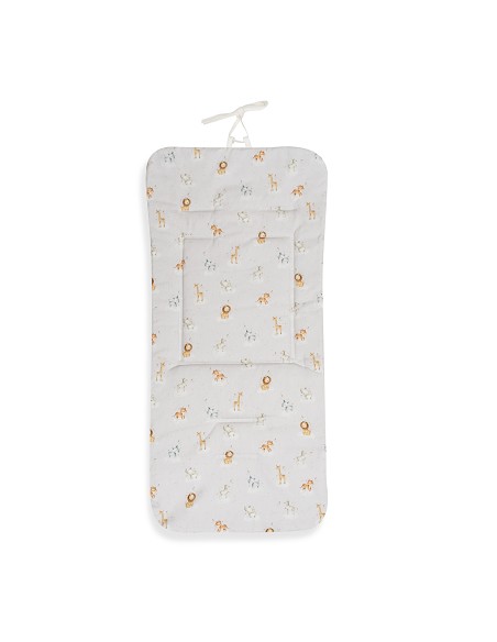 Colchoneta Reversible Nido Abeja+Animalitos Verde