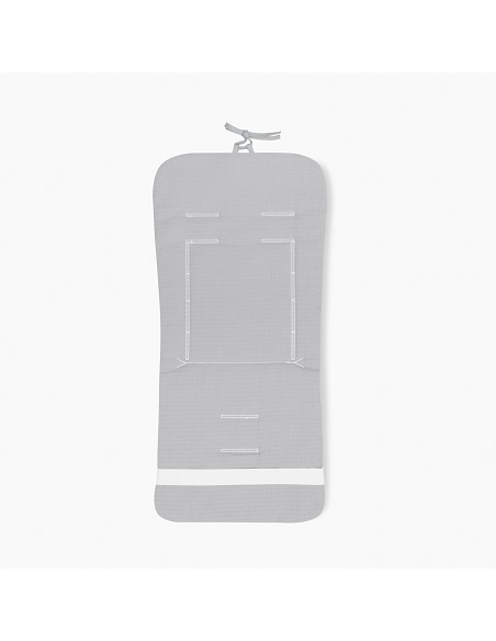 Colchoneta Reversible Nido Abeja+Animalitos Gris