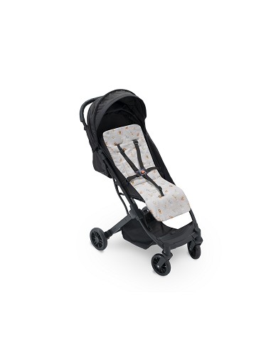 Colchoneta Reversible Nido Abeja+Animalitos Gris