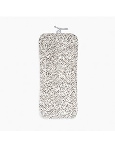 Colchoneta Reversible Vichy+Flores Gris