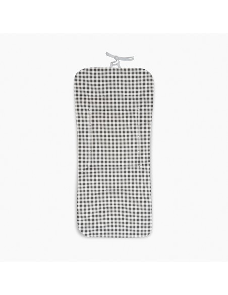 Colchoneta Reversible Nido de Abeja+Vichy Gris