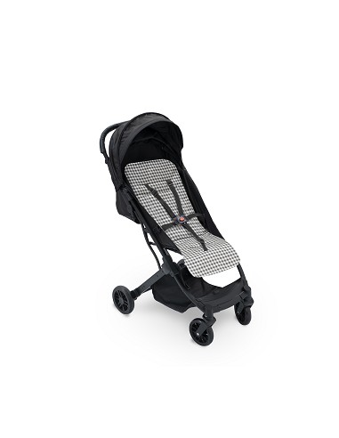 Colchoneta Reversible Nido de Abeja+Vichy Gris