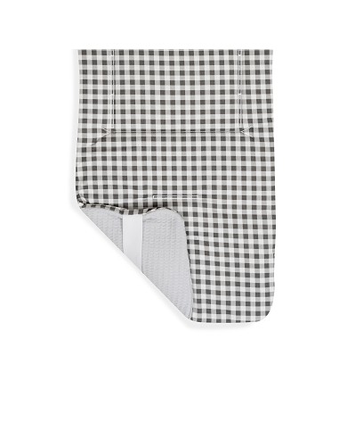 Colchoneta Reversible Nido de Abeja+Vichy Gris