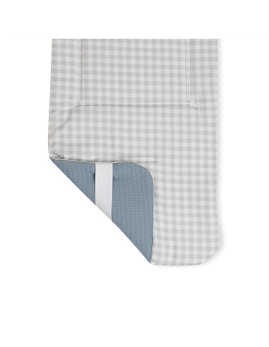 Colchoneta Reversible Nido de Abeja+Vichy Petroleo