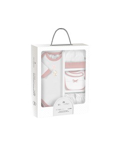 Set Regalo Body 4 Pcs 100% Alg Talla 0-6 Mod Conejito...