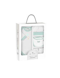 Set Regalo Body 4 Pcs 100% Alg Talla 0-6 Mod Conejito...