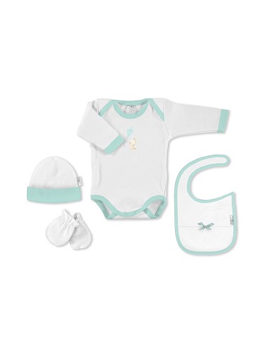 Set Regalo Body 4 Pcs 100% Alg Talla 0-6 Mod...