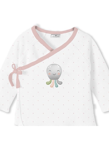 Set Regalo Sonajero 4 Pcs 100% Alg Talla 0-6 Mod Pulpo Rosa