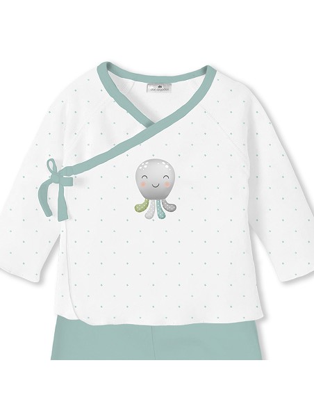 Set Regalo Sonajero 4 Pcs 100% Alg Talla 0-6 Mod Pulpo Verde