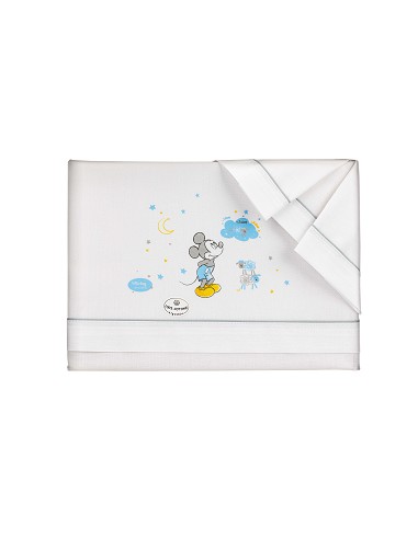 Triptico Coche 100% Algodon Mod Mickey Bco/Gris