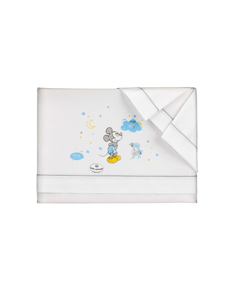 Triptico Coche 100% Algodon Mod Mickey Bco/Gris
