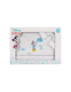 Triptico Minicuna 100% Algodon Mod Mickey Bco/Gris