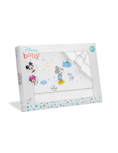 Triptico Maxicuna 100% Algodon Mod Mickey Bco/Gris