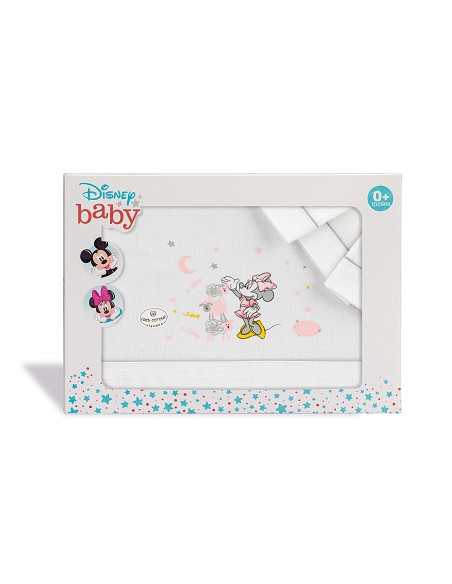 Triptico Cuna 100% Algodon Mod Minnie Bco/Gris