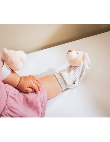 Set Sonajeros Para Pies y Muñecas Mod Osito Rosa