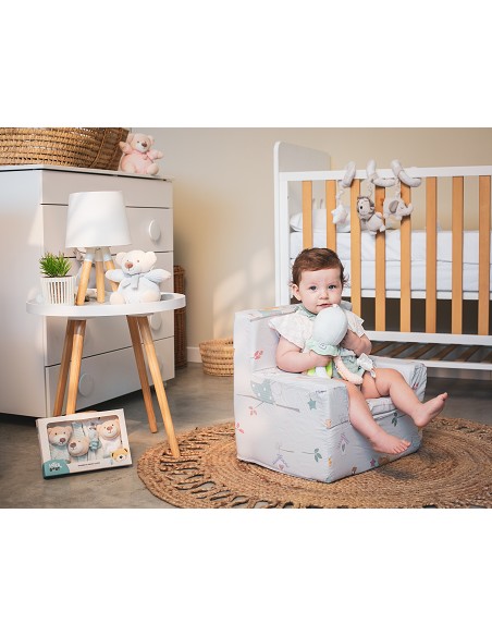 Set Sonajeros Para Pies y Muñecas Mod Osito Gris