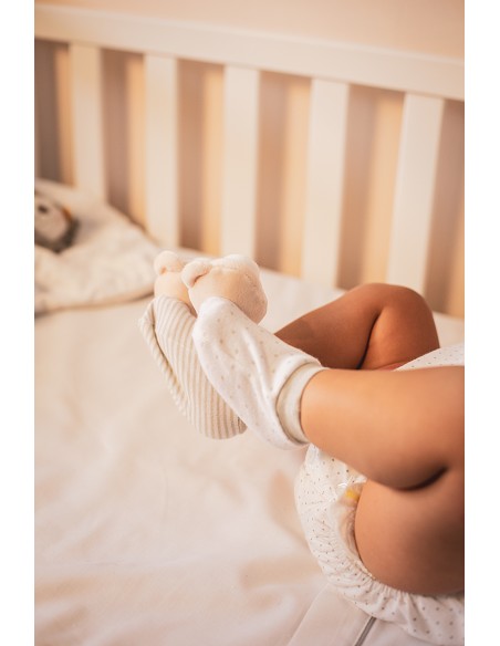 Set Sonajeros Para Pies y Muñecas Mod Osito Gris