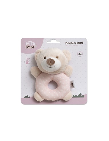 Sonajero Peluche Mod Osito Rosa