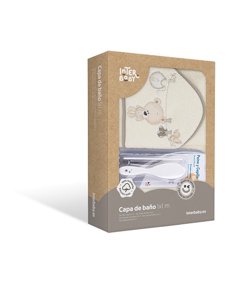 Capa de Baño 1 1 Mt Mod Tendedero Oso + Peine y Cepillo Beig