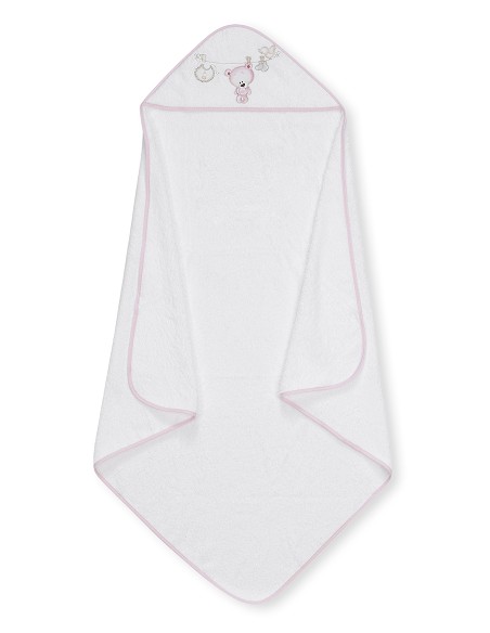 Capa de Baño 1 1 Mt Mod Tendedero Oso + Peine y Cepillo Bco/Rosa